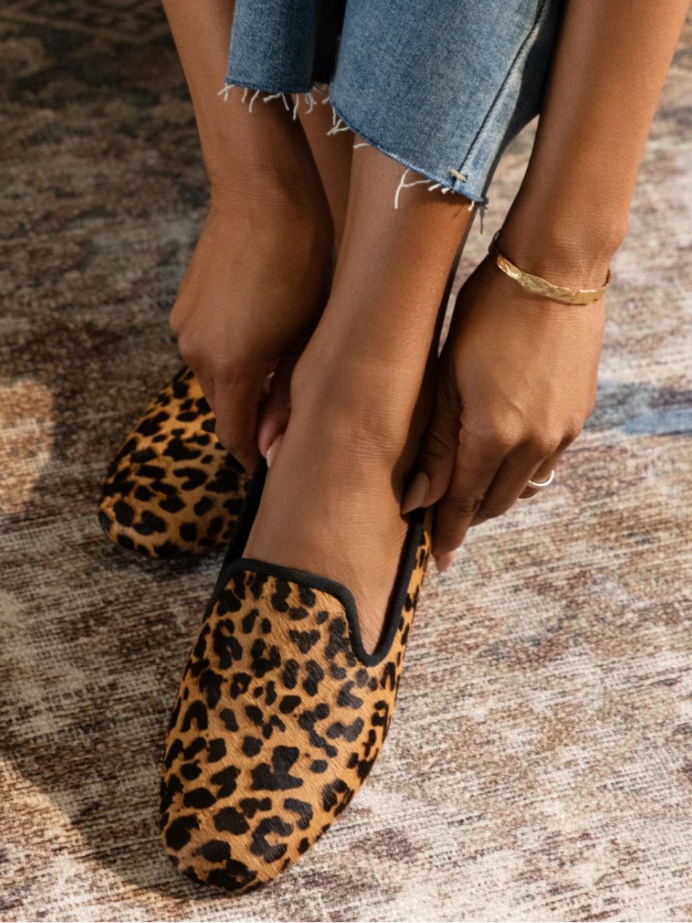 Birdies The Starling Leopard Print Haircalf Flats Size 11 | Calf Hair Loafers
